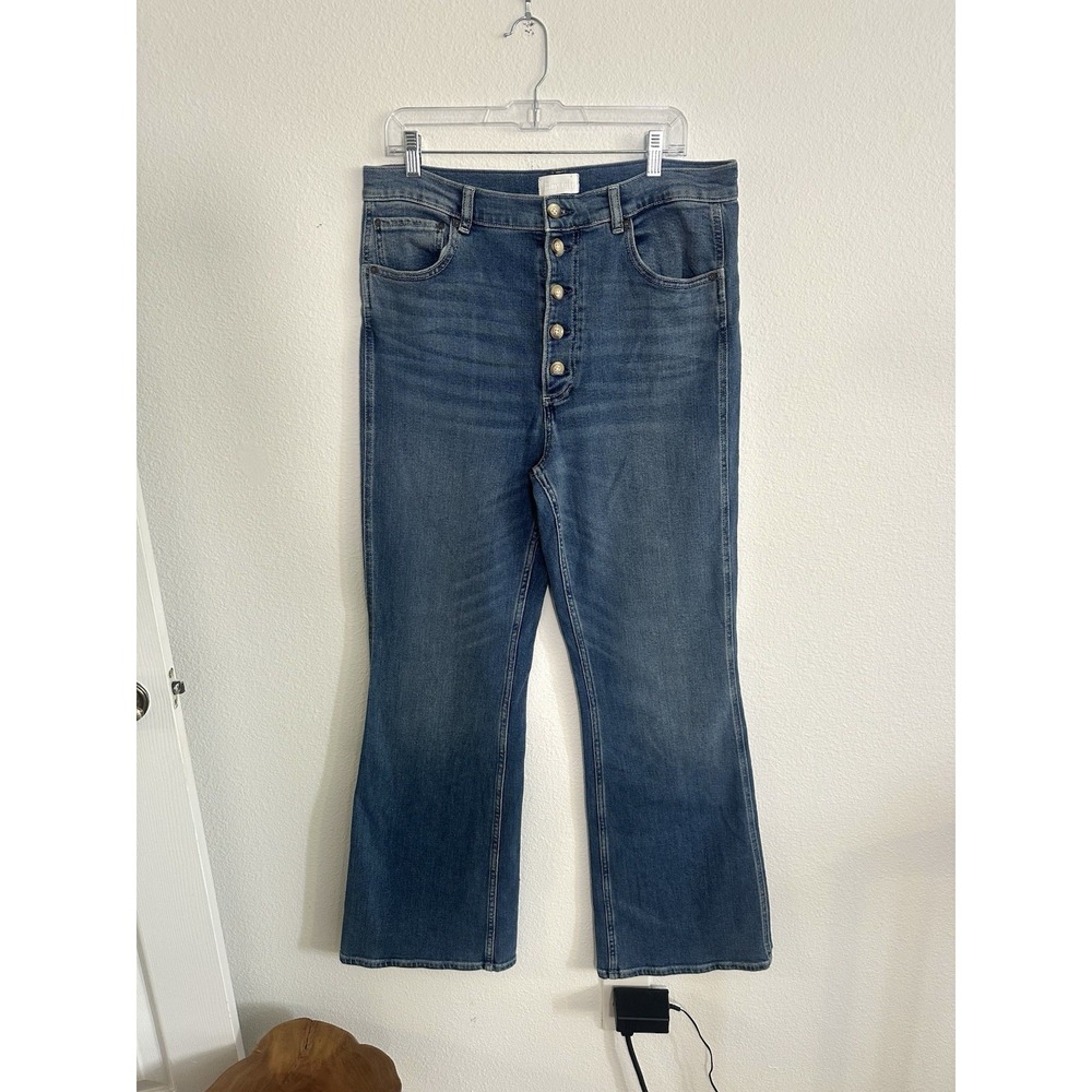 Boyish The Ricky Jeans Sz 31 Flare High Rise Stretch Medium Wash Button‎ Front - Picture 2 of 7